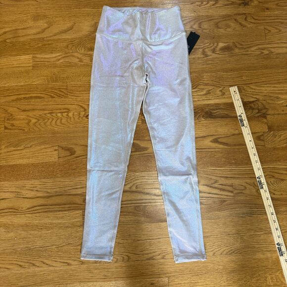 Mono B‎ Iridescent Holo Foil High-Waisted Leggings Small - Picture 2 of 5